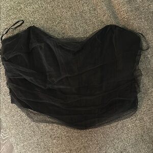ZARA Black Strapless Corset Top